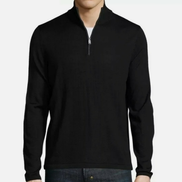 Michael kors 1/4 quarter zip pullover sweater size S color black - Picture 1 of 10